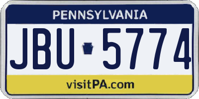 PA license plate JBU5774