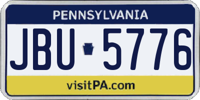 PA license plate JBU5776