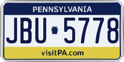 PA license plate JBU5778