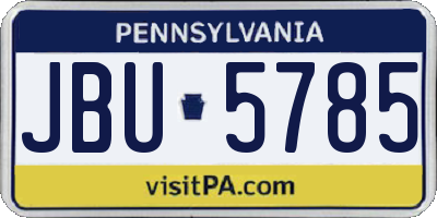 PA license plate JBU5785