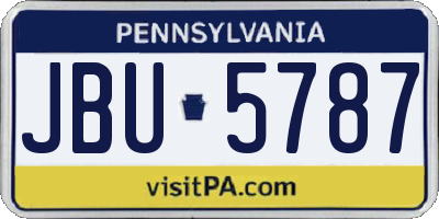 PA license plate JBU5787