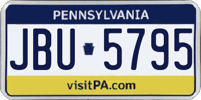 PA license plate JBU5795