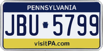 PA license plate JBU5799