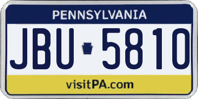 PA license plate JBU5810