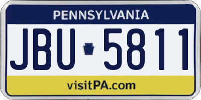 PA license plate JBU5811