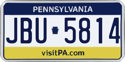 PA license plate JBU5814