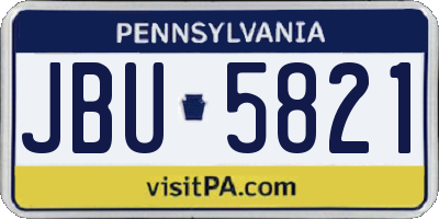 PA license plate JBU5821