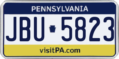 PA license plate JBU5823