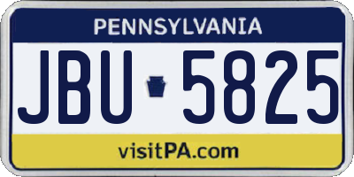 PA license plate JBU5825