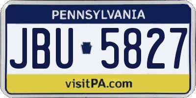 PA license plate JBU5827