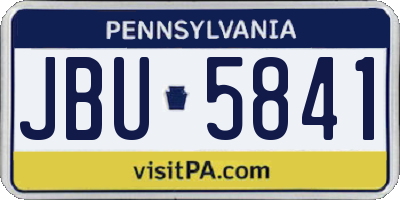 PA license plate JBU5841