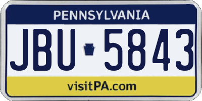PA license plate JBU5843