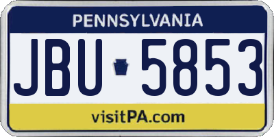 PA license plate JBU5853