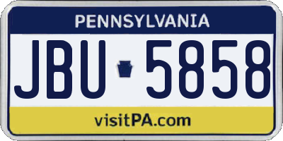 PA license plate JBU5858