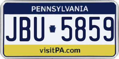 PA license plate JBU5859