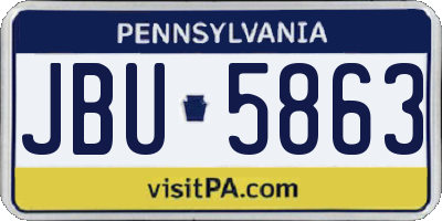 PA license plate JBU5863