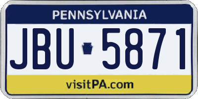 PA license plate JBU5871