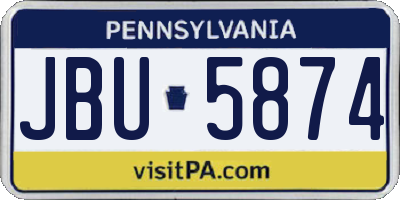 PA license plate JBU5874