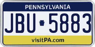 PA license plate JBU5883