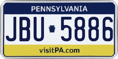 PA license plate JBU5886