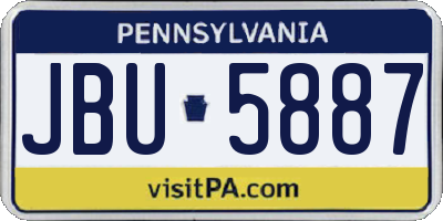 PA license plate JBU5887