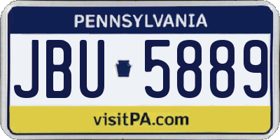 PA license plate JBU5889