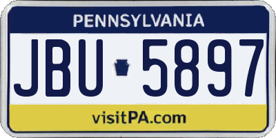PA license plate JBU5897