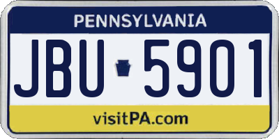 PA license plate JBU5901