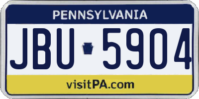 PA license plate JBU5904