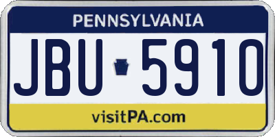 PA license plate JBU5910