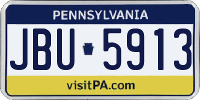 PA license plate JBU5913