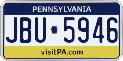 PA license plate JBU5946