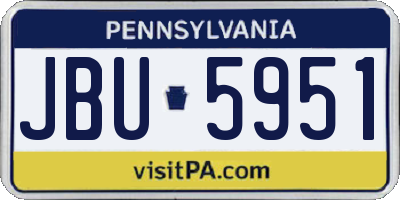 PA license plate JBU5951