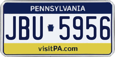 PA license plate JBU5956