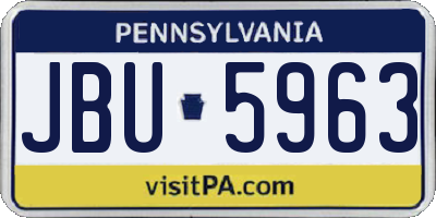 PA license plate JBU5963