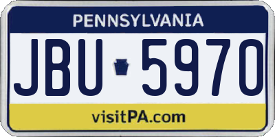 PA license plate JBU5970