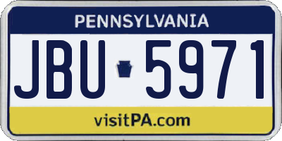 PA license plate JBU5971