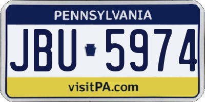 PA license plate JBU5974