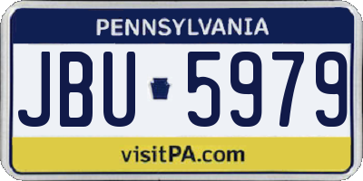 PA license plate JBU5979
