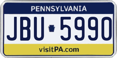 PA license plate JBU5990