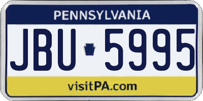 PA license plate JBU5995