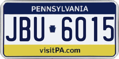 PA license plate JBU6015