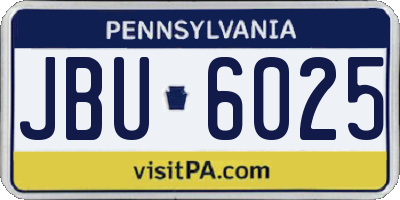 PA license plate JBU6025