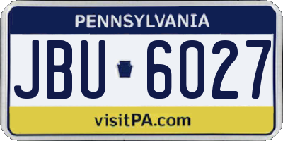 PA license plate JBU6027