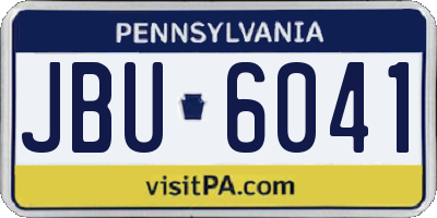 PA license plate JBU6041