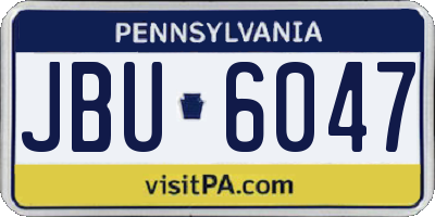 PA license plate JBU6047