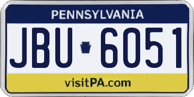 PA license plate JBU6051