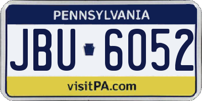 PA license plate JBU6052