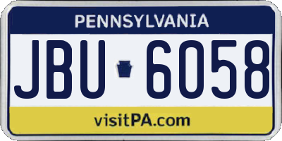 PA license plate JBU6058