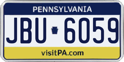 PA license plate JBU6059